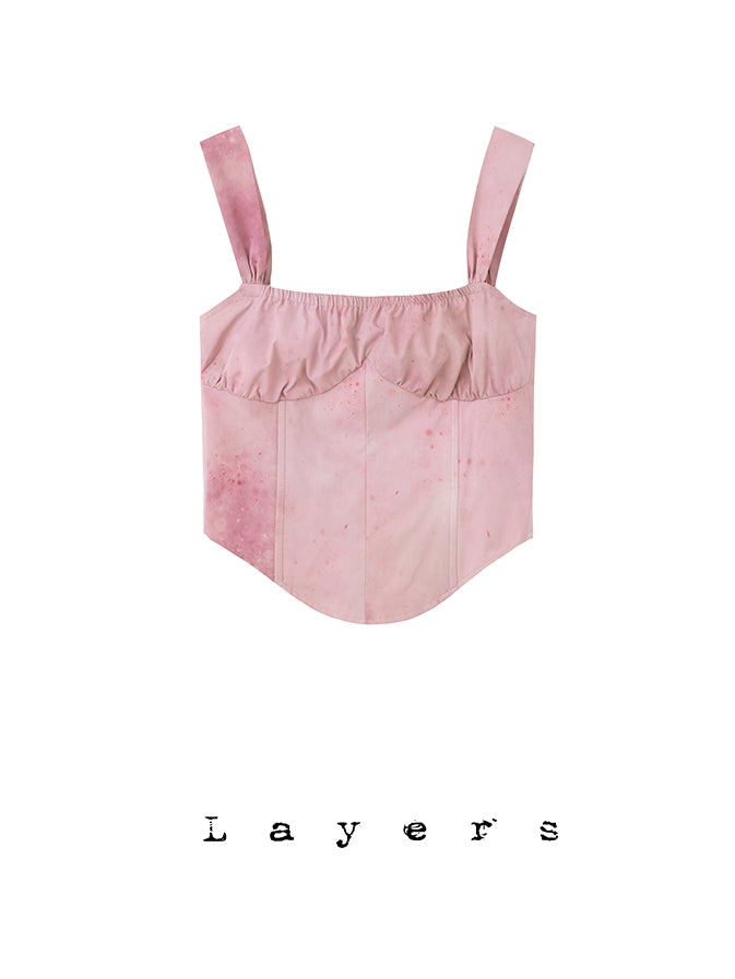 Tie-dye Ctopped Bustier Camisole