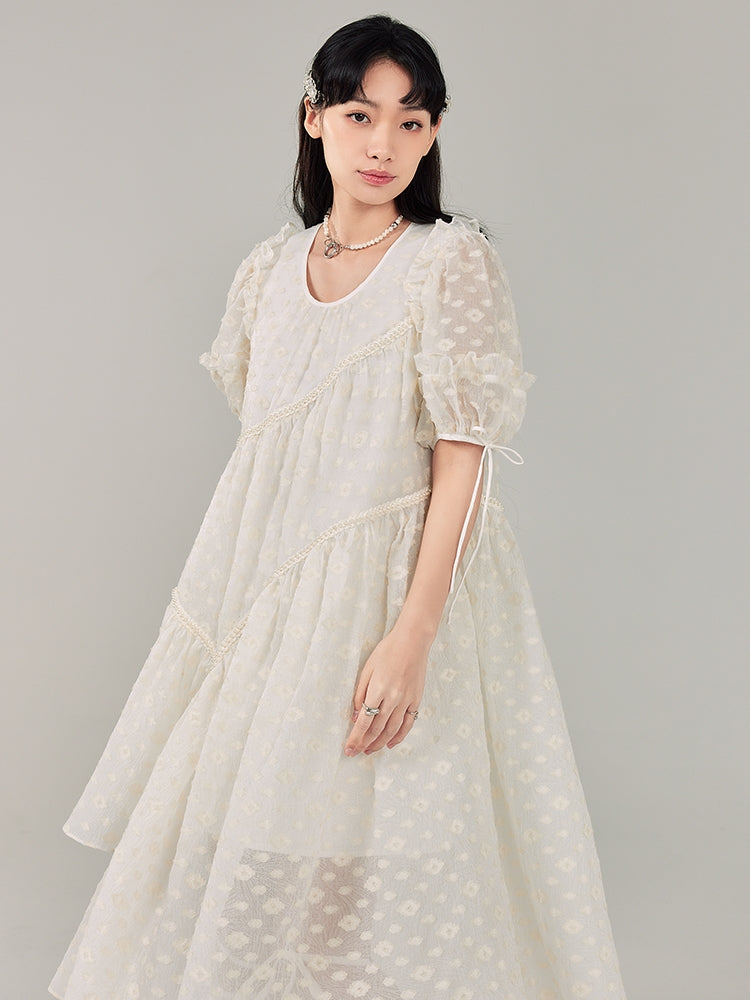 Fairy Jacquard Robe douce irrégulière