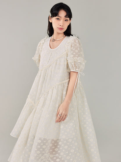 Fairy Jacquard Irregular Gentle Dress