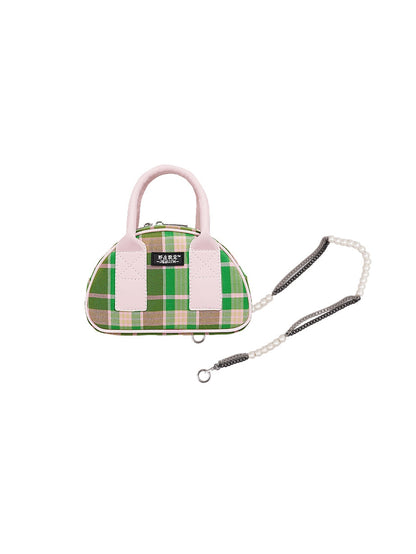 Plaid Contrast Color Mini Bag