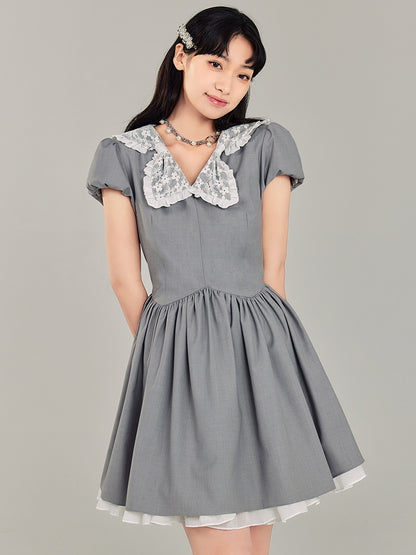 BOW DOLL COLLAR WAIST THIN Dress