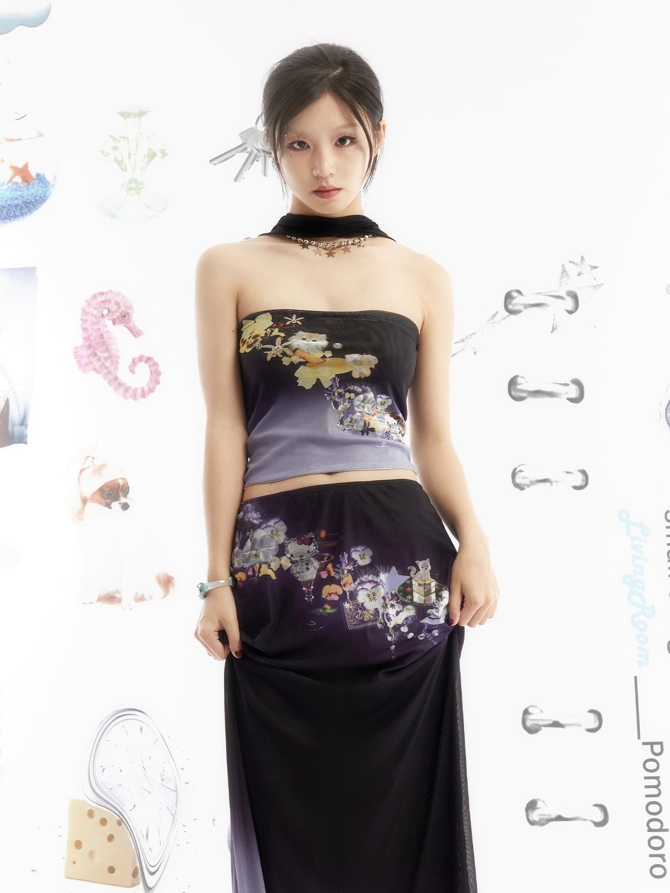 Cat Printing Tube Top