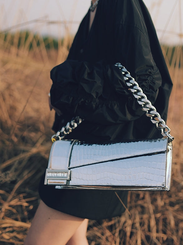 Silver Chain Square Bag