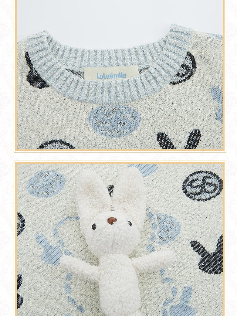 Rabbit Print Sweater