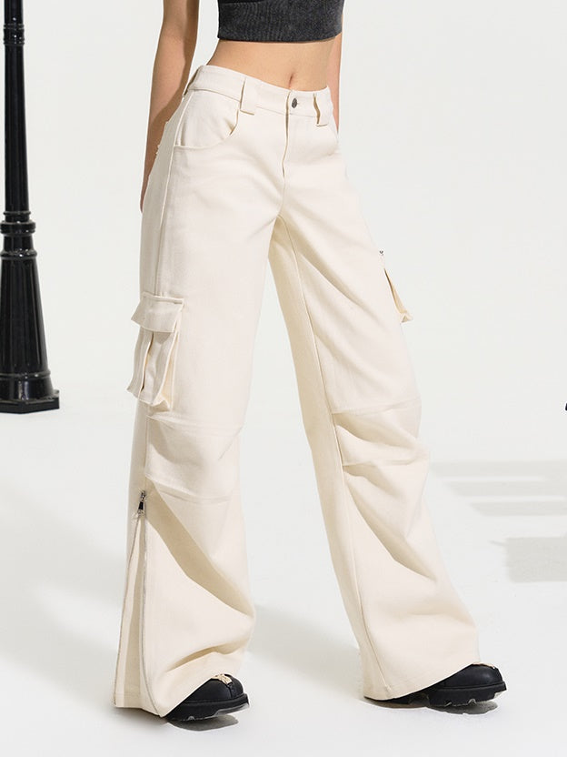 Pantalon de jambe du détroit de taille haute