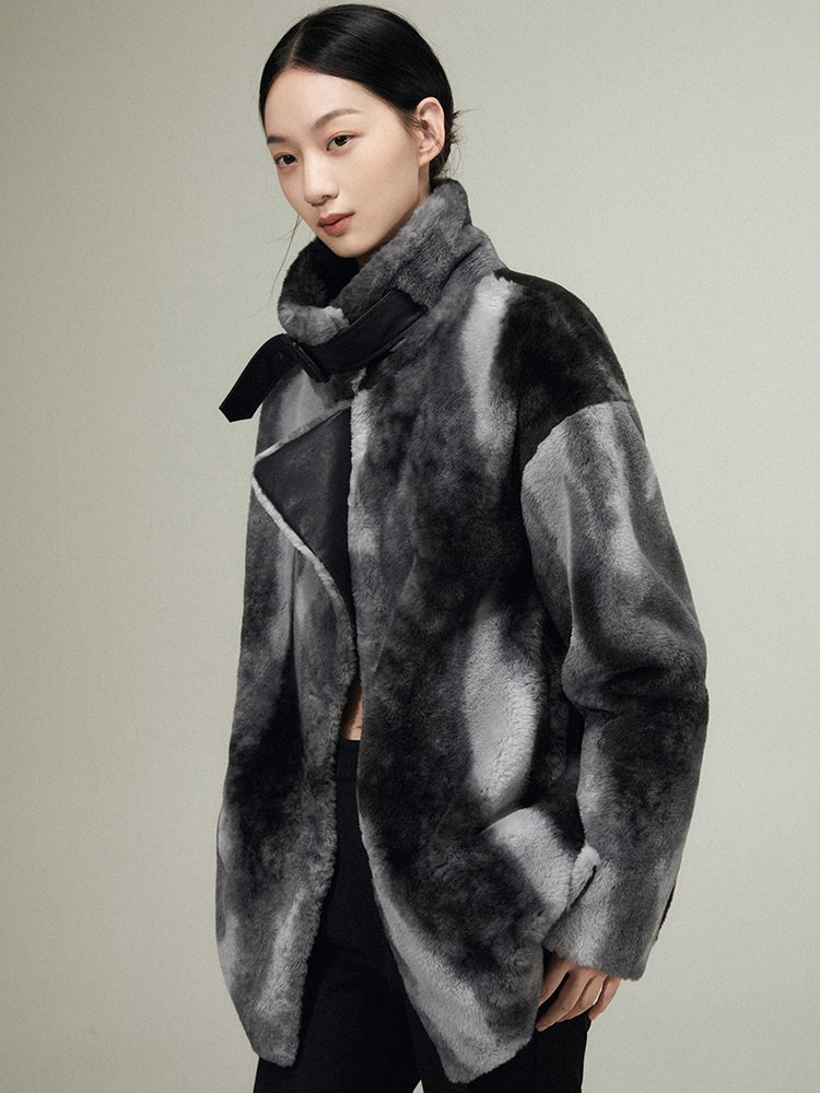 Eco-friendly Fur Mid-length Lamb Wool Coat