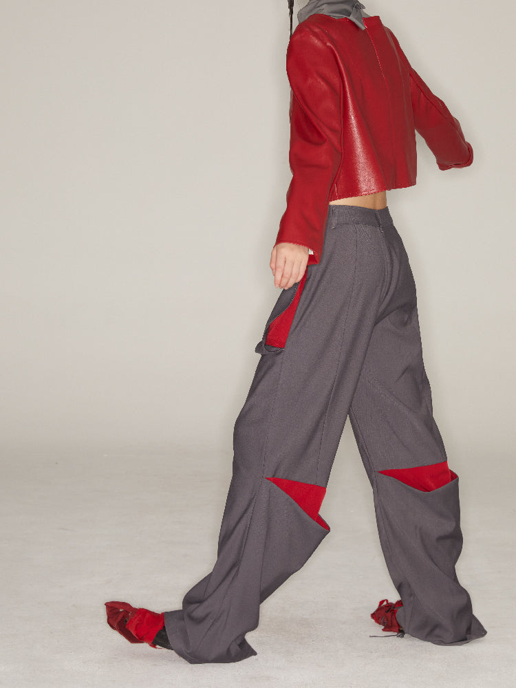 Low-waist Loose Straight-leg Pants