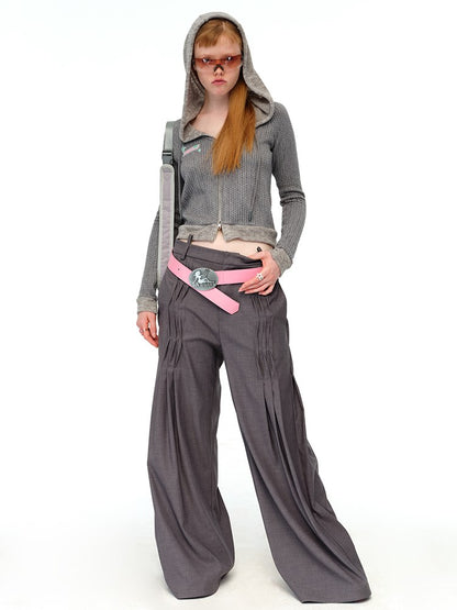 Pleated Loose Mopping Trousers