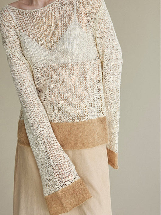 Belly Yarn Stitching Mohair Loose Sweater