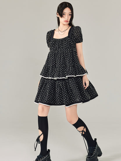 Puff Sleepes Polka Dot Short Dress