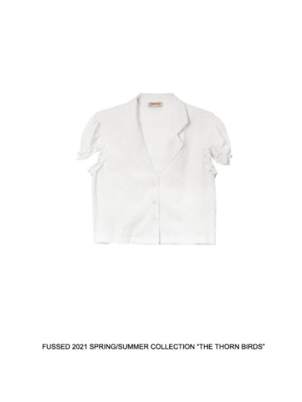 Prff-Sleepes Frill Embroidery Cropped Blouse