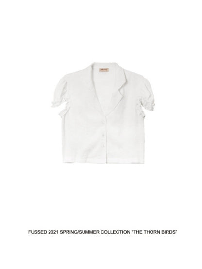 Prff-Sleepes Frill Embroidery Cropped Blouse