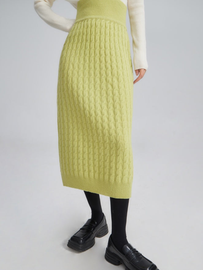 Wool High Waist Knitted Skirt