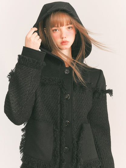 Wool Small Fragrance Hooded Jacket