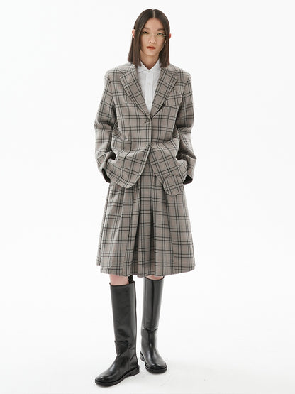 Britische Plaid -Freizeitjacke