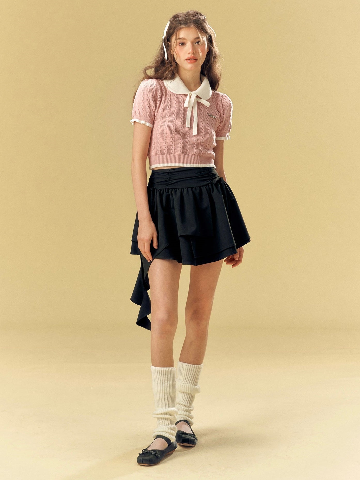 Cable Knitting Doll Collar Top