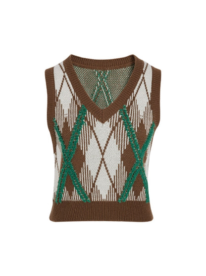 Retro Short Knitted Cardigan &amp; Vest