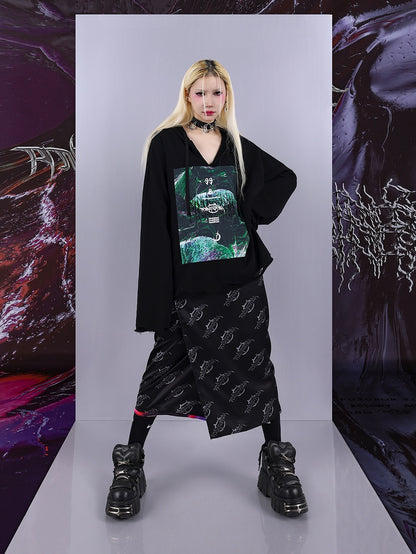 V-Neckern psychedelischer Pullover