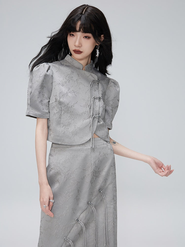 New CHINESE STYLE TASSEL BUCKLE TOP &amp; SKIRT