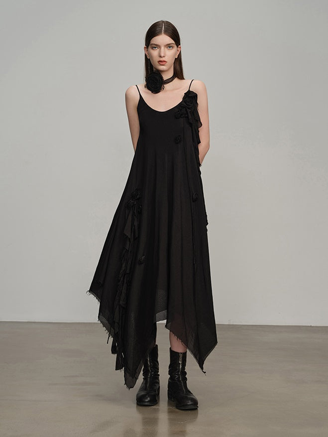 Asymmetry Slip Long Dress