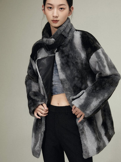 Eco-Friendly FUR MID-LENGTH LAMB WOOL COAT