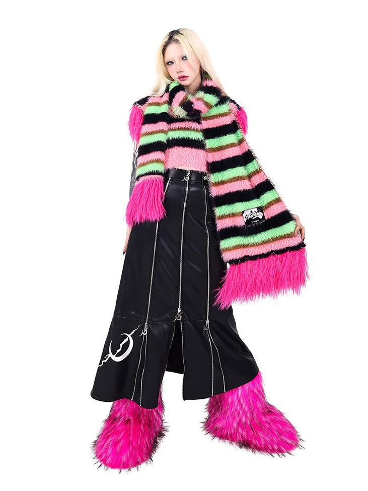 Impact Color Stripe Knitted Mufffler