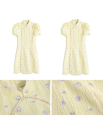 Jacquard New Chinese Pearl Dress