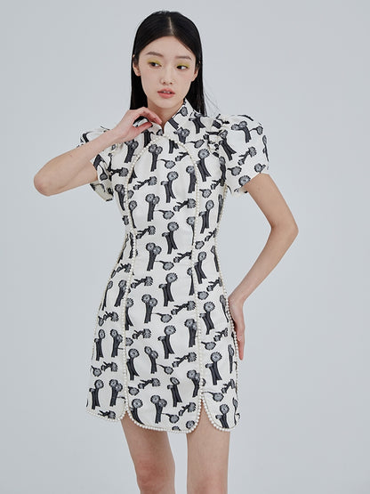 Jacquard New Chinese Pearl Dress