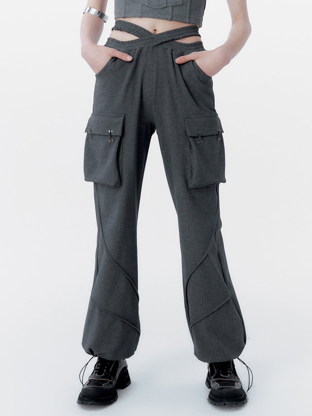 Gilet de poche tridimensionnel et pantalon décontracté