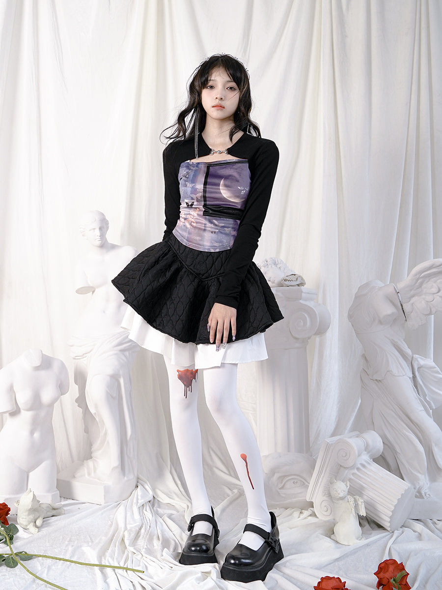 Moon Retro Butterfly Front-cut Cutsew