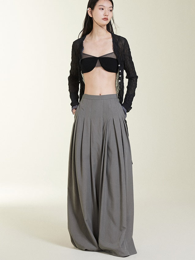 Irregular Loose Pleated Culottes