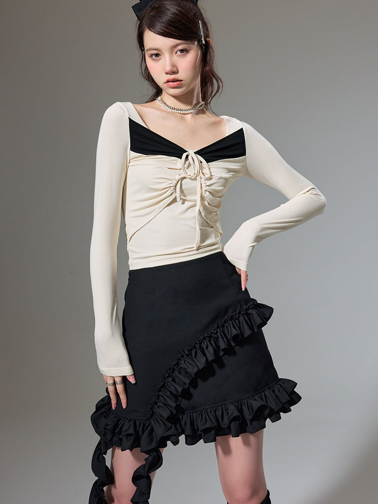 Ruffle A-Line Skirt