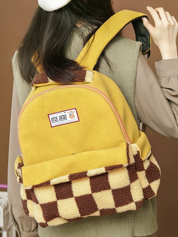 Lamb Velvet College Backpack