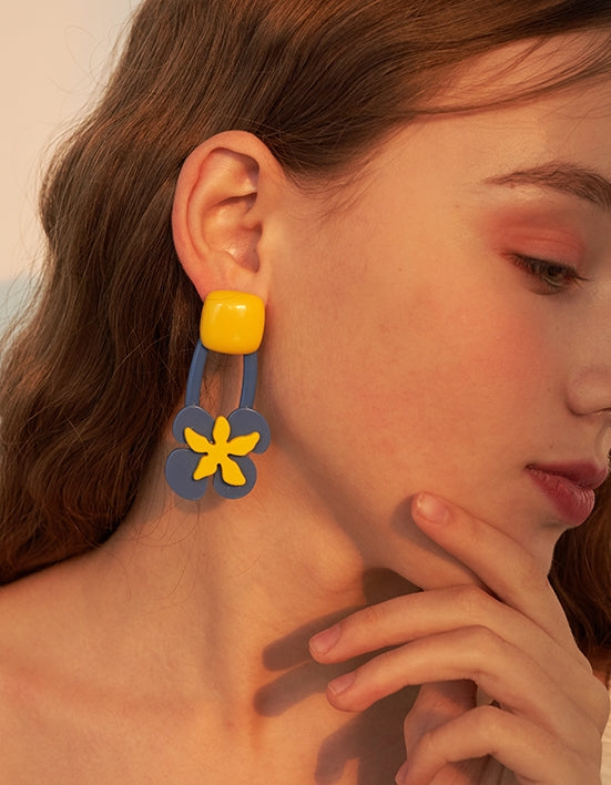 Small Yellow Flower Earrings