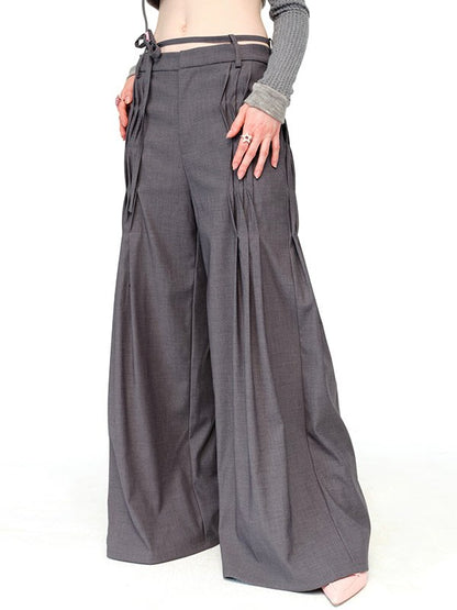 Pleated Loose Mopping Trousers