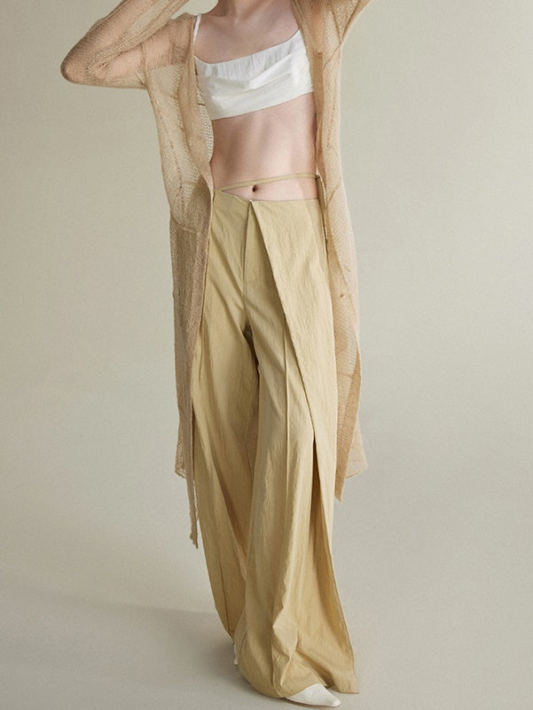 Draped Casual Wide-Leg Pants