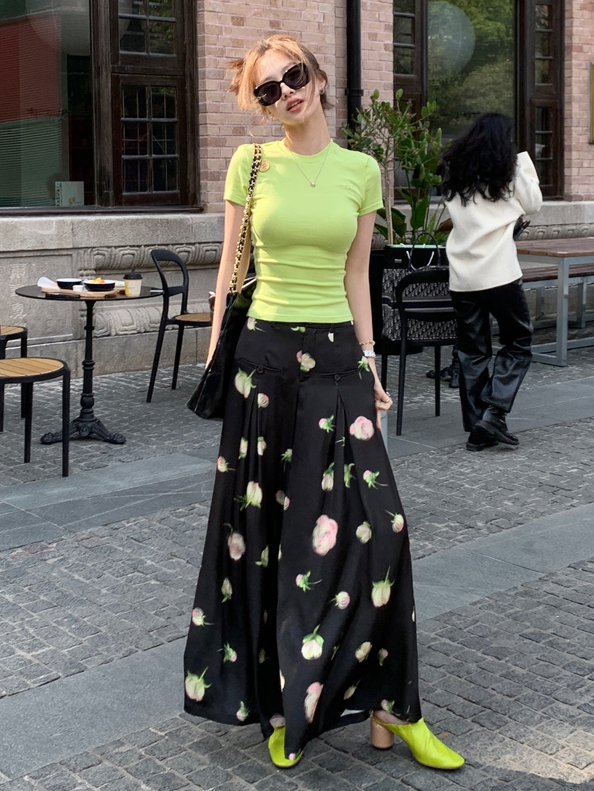 Floral Printed Wide-Leg Pants