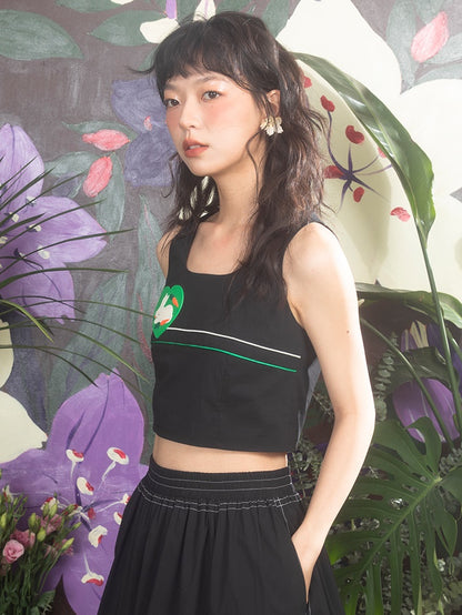 Kaninchenmuster kurzes Tanktop