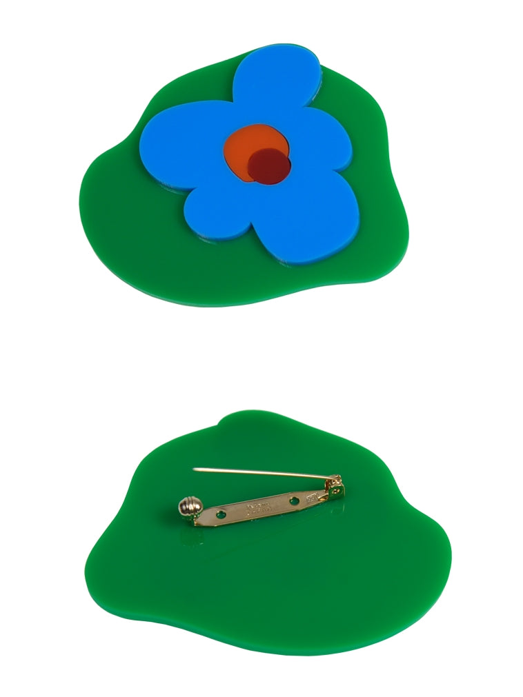 Fleur de couleur asymétrique Broche acrylylique