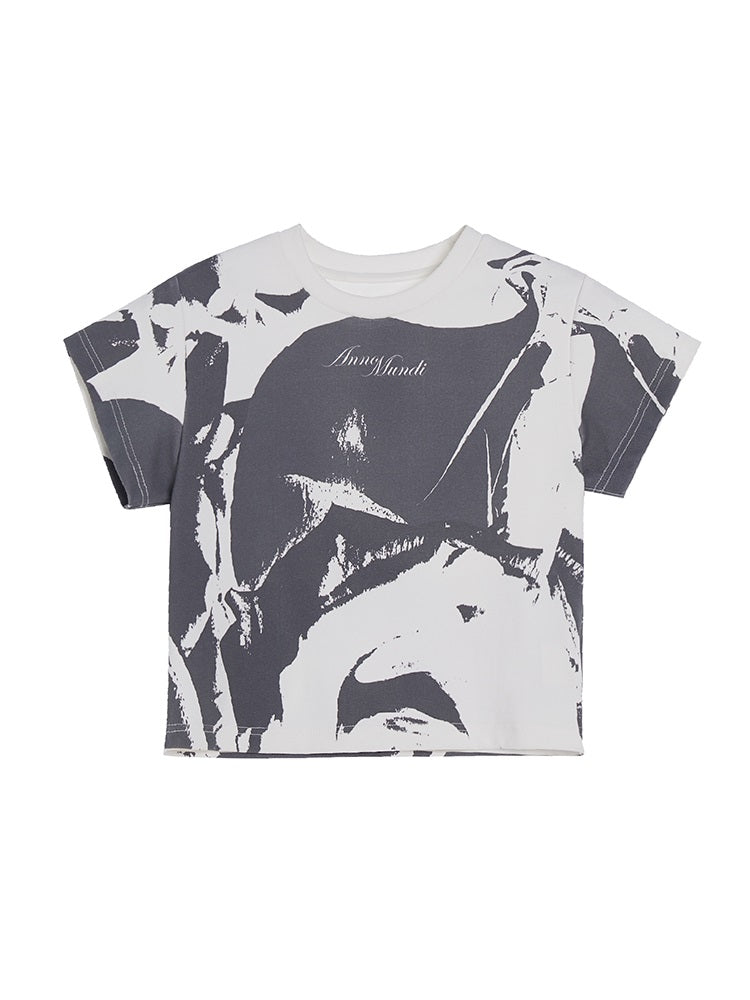 Marble Nichi Cropped T-shirt - Anno Mundi – ARCANA ARCHIVE