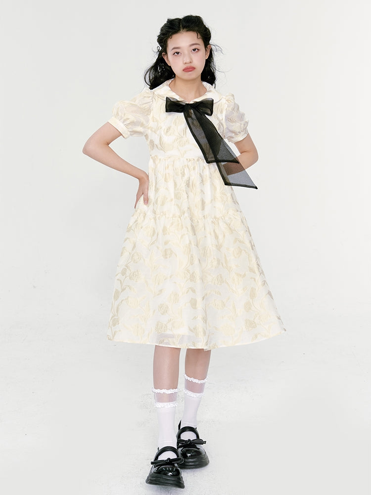 Tulip Jacquard Doll Collar Dress