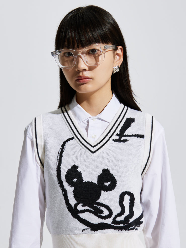 UNIQUE NICHI CONSPICUOUS Monotone Knit Vest