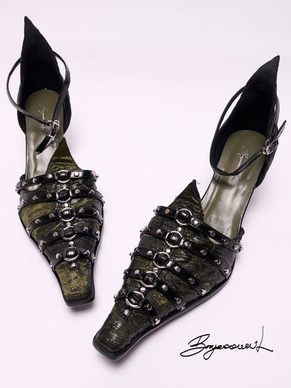 Moss Swamp Pointed-toe High Heels