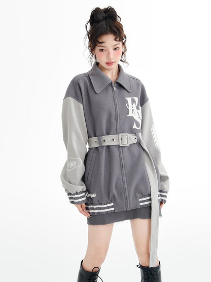 Polo Collar Baseball Short Coat