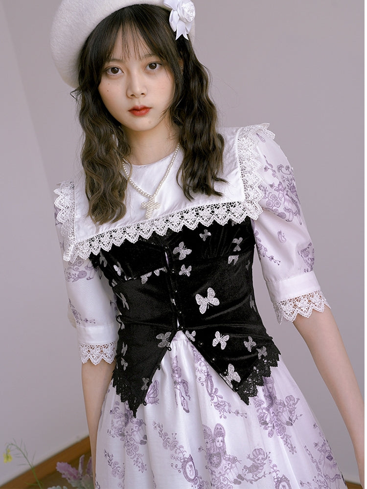 Clipping Embroidery Doll Gothic Lace One-Piece