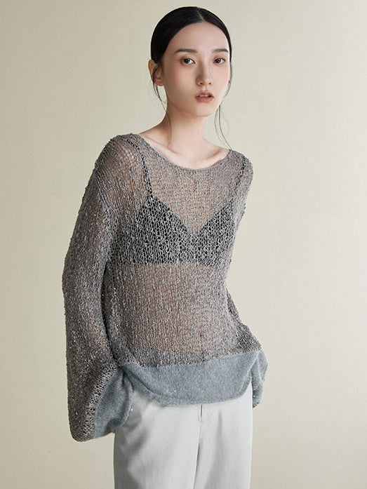 Belly Yarn Stitching Mohair Loose Sweater