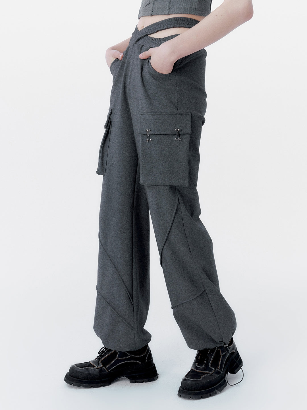 Gilet de poche tridimensionnel et pantalon décontracté