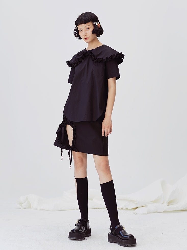 DOLL COLLAR FUNGUS EDGE LOOSE SHIRT