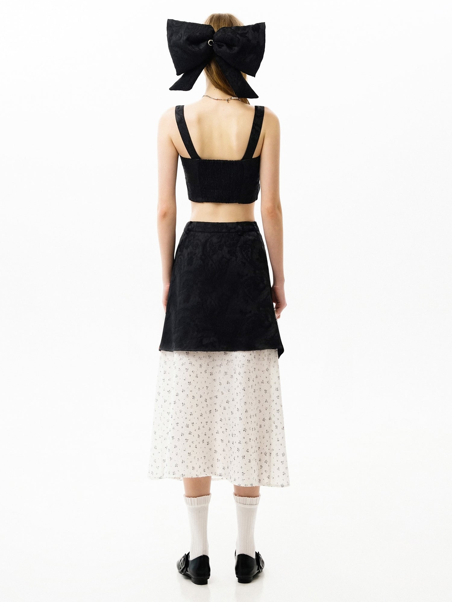 Moon Buckle Camisole &amp; Stitching Skirt