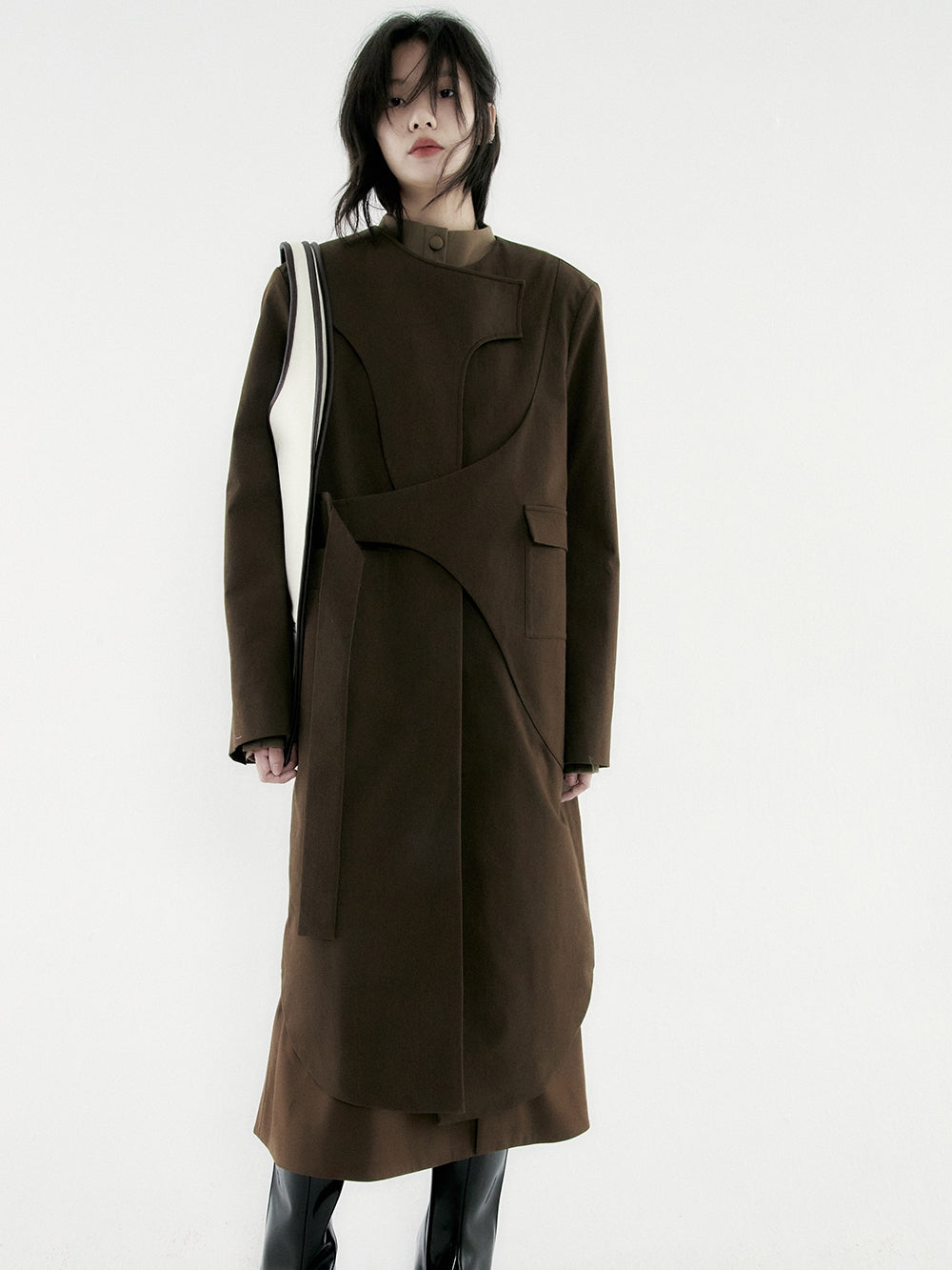 Asymmetry Round-cut  Long-coat